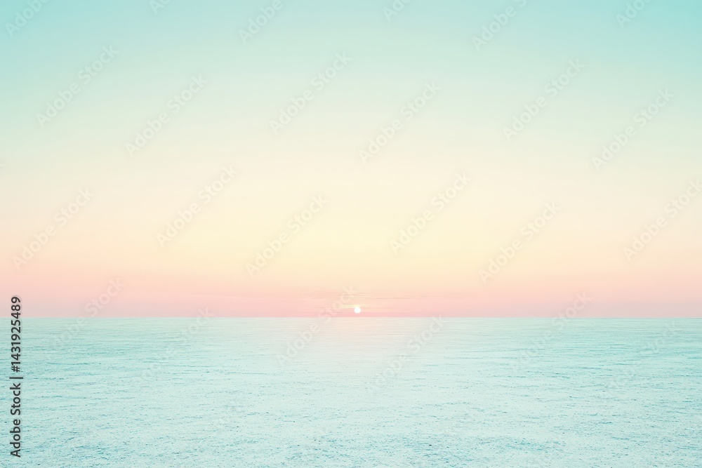 Obraz premium Pastel hues paint a serene landscape of tranquil water.