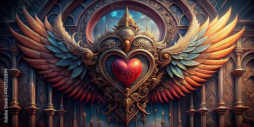 Wallpaper Mural Tribal Heart Wings Tattoo Design Architectural Photography Torontodigital.ca