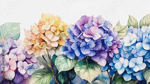 Wallpaper Mural Elegant wedding invitation card background . Minimal hand painted watercolor Hydrangea flowers texture template background. Design for wedding, vip cover, poster, rsvp moderncard.Valentine's Day Torontodigital.ca