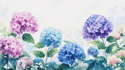 Wallpaper Mural Elegant wedding invitation card background . Minimal hand painted watercolor Hydrangea flowers texture template background. Design for wedding, vip cover, poster, rsvp moderncard.Valentine's Day Torontodigital.ca