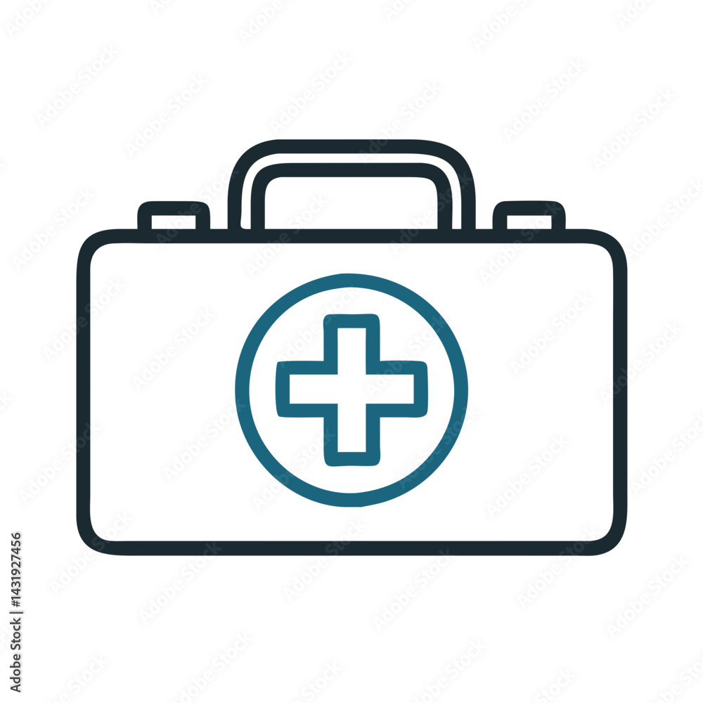 First aid kit icon on black background vector First aid kit icon on black background vector