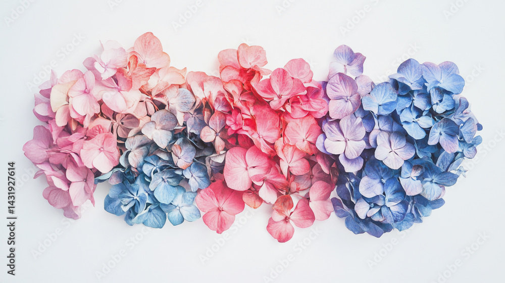 Obraz premium Elegant wedding invitation card background . Minimal hand painted watercolor Hydrangea flowers texture template background. Design for wedding, vip cover, poster, rsvp moderncard.Valentine's Day