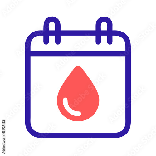 Menstruation calendar icon on black background for women