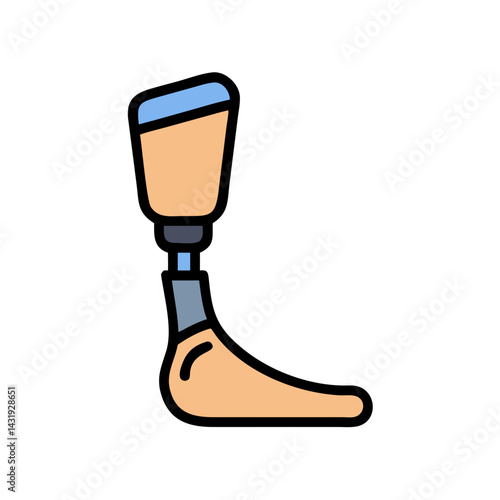 Modern Prosthetic Leg Illustration on Black Background