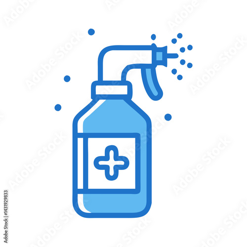 Spray bottle for sanitization and cleaning on black