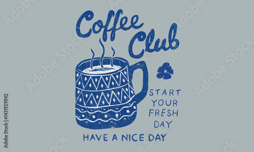 Coffee cup design for fashion, top, dress, graphics, slogan tee, posters and others. Beautiful wall frame artwork. abstract modern art.