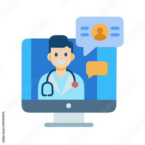 Online doctor consultation via computer screen, telehealth services