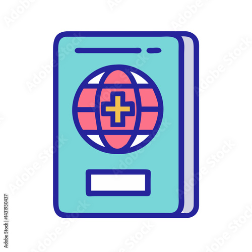 International Vaccination Certificate Vector Icon, Travel, and Health