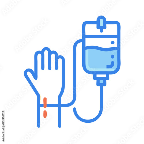 IV Drip therapy vector icon on black background