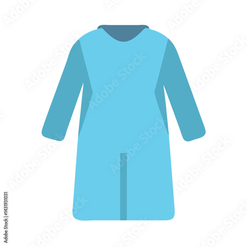 Blue patient gown vector graphic on black background