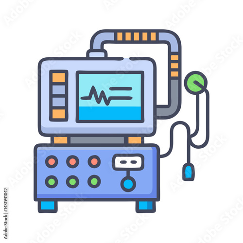 Medical monitor showing heart rate on black background
