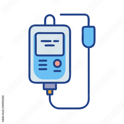 IV Drip Illustration: Healthcare and Medical Treatment Concept