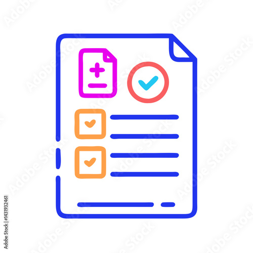 Free Download Neon checklist icon on black background for stock - GFXLoad