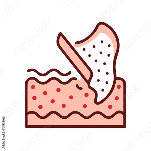 Skin peel treatment illustration, skincare and exfoliation concept