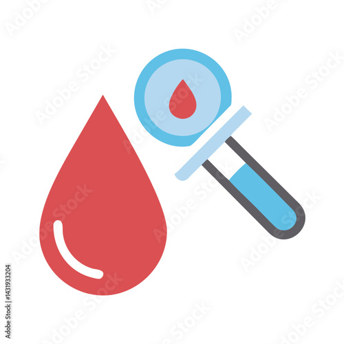 Blood drop and pipette, medical illustration concept