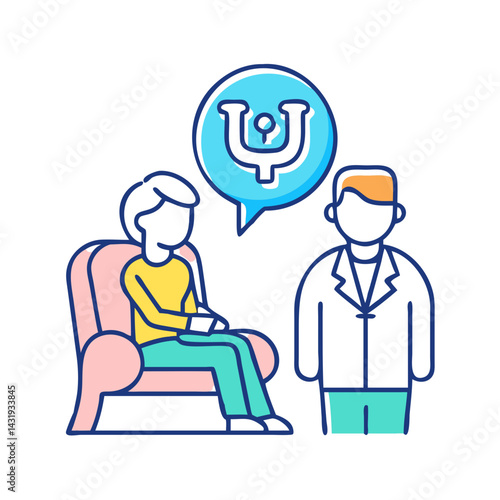 Therapy session, psychologist, patient on couch, mental health