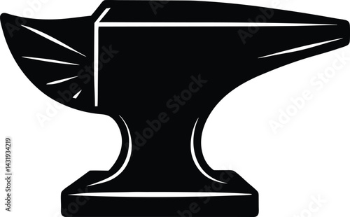 Blacksmith’s Anvil Silhouette Black Vector | Iron Forge Tool Design