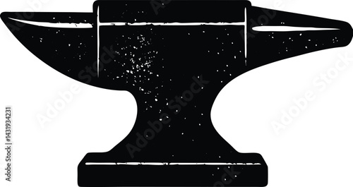 Blacksmith’s Anvil Silhouette Black Vector | Iron Forge Tool Design