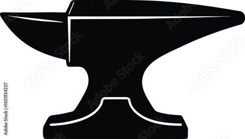 Blacksmith’s Anvil Silhouette Black Vector | Iron Forge Tool Design