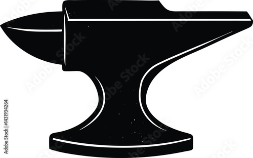 Blacksmith’s Anvil Silhouette Black Vector | Iron Forge Tool Design