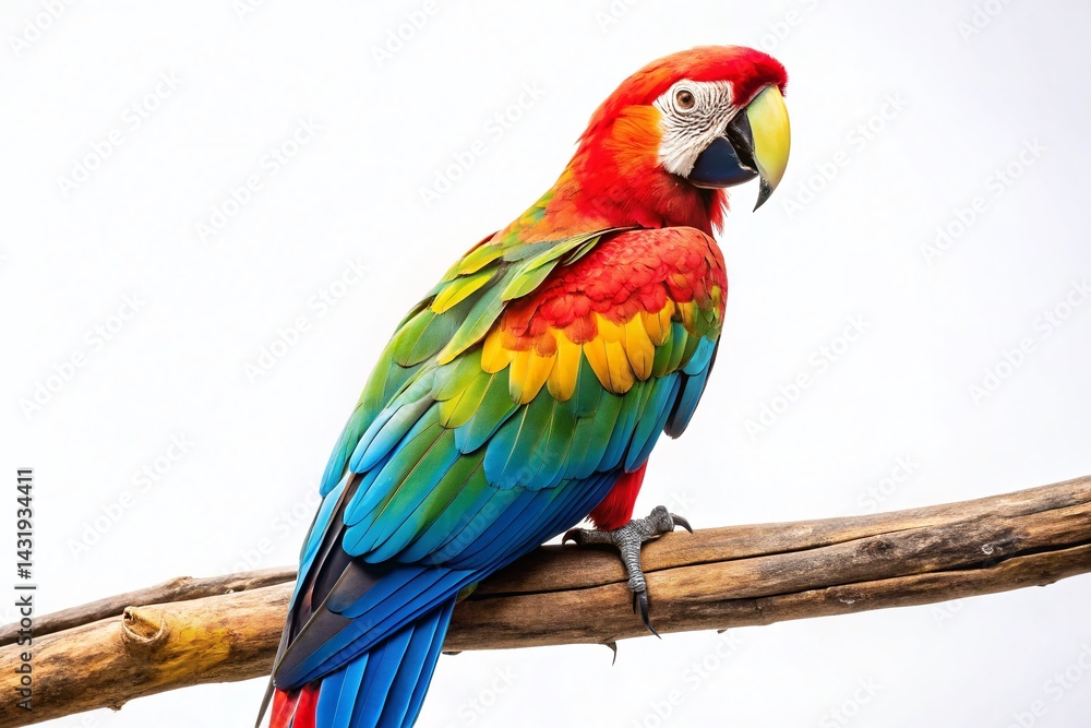 Obraz premium Vibrant Amazon Parrot on White Background – Stock Photo