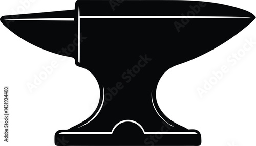 Blacksmith’s Anvil Silhouette Black Vector | Iron Forge Tool Design