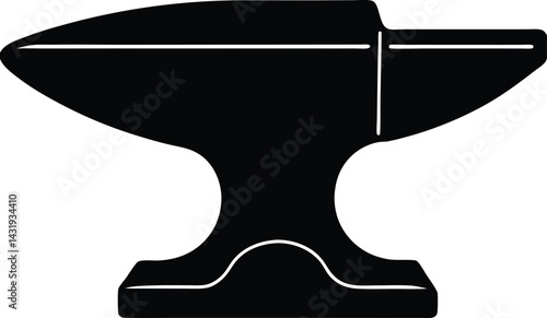 Blacksmith’s Anvil Silhouette Black Vector | Iron Forge Tool Design