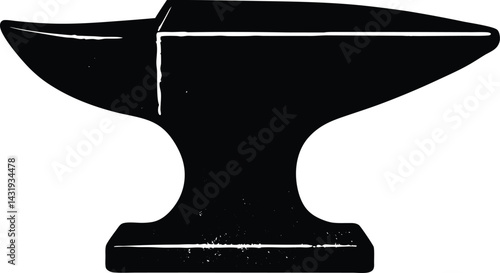 Blacksmith’s Anvil Silhouette Black Vector | Iron Forge Tool Design