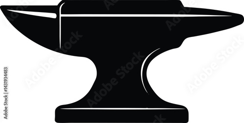 Blacksmith’s Anvil Silhouette Black Vector | Iron Forge Tool Design