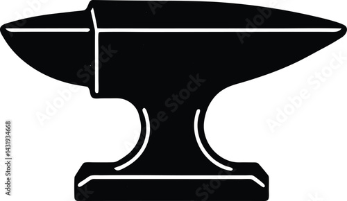 Blacksmith’s Anvil Silhouette Black Vector | Iron Forge Tool Design