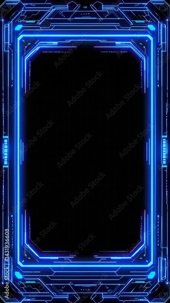 Vidéo Stock Sci-fi stream edge, video frame overlay in futuristic HUD ...