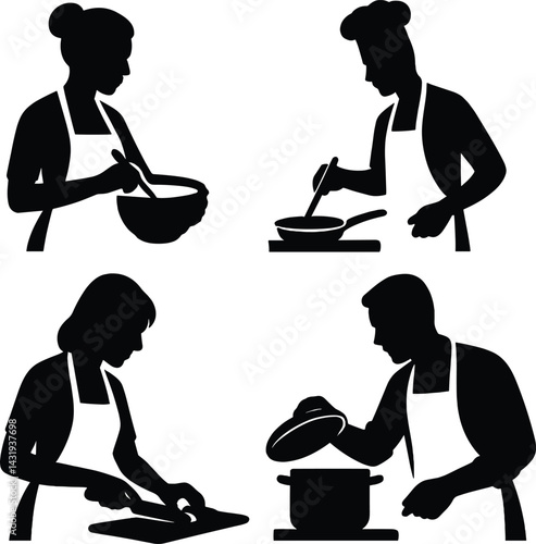 Cooking Silhouette Art2.eps