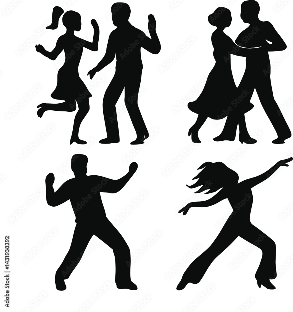 Fototapeta premium Dancing Silhouette Art4.eps