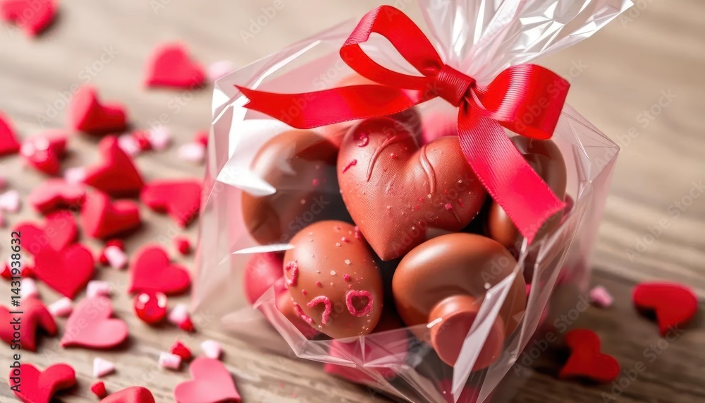 Heart-shaped chocolates in clear bag (1) Heart-shaped chocolates in clear bag (1)