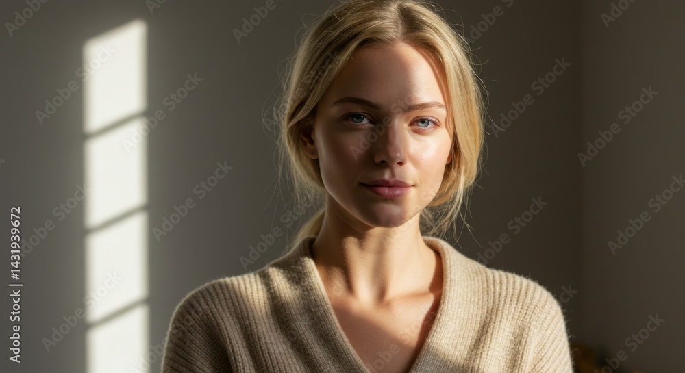Tranquil afternoon portrait of a woman in natural light