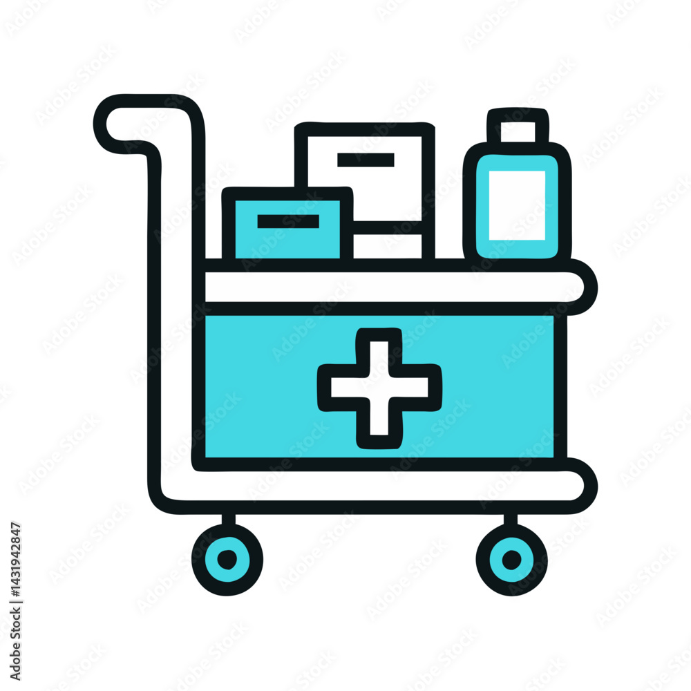Medical cart with supplies for hospital or clinic Medical cart with supplies for hospital or clinic