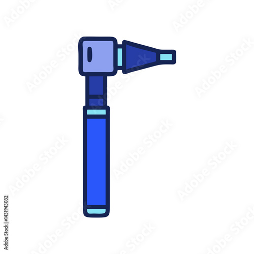 Blue Otoscope Illustration: Ear Examination Tool for Healthcare