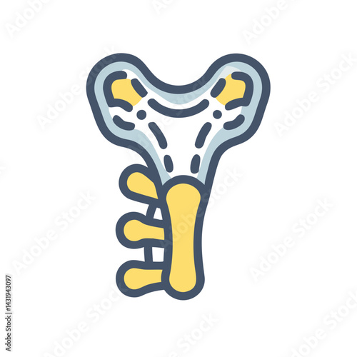 Stylized Y-shaped vertebra or spinal illustration on black background