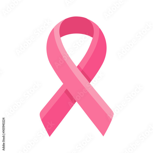 Pink ribbon on black background: Breast cancer awareness