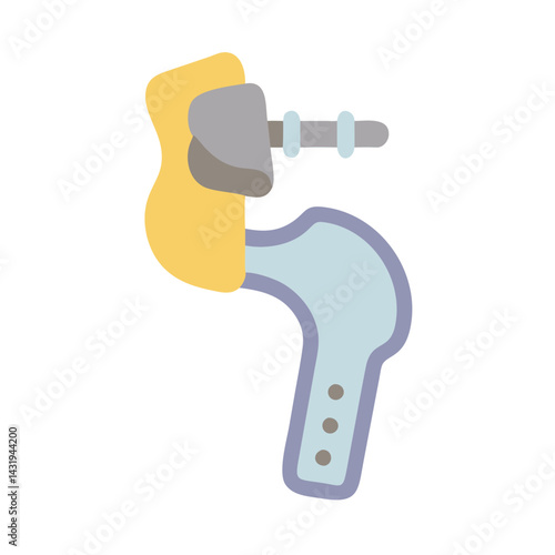 Hip replacement implant prosthesis icon on black background