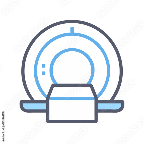 MRI Scanner Machine Illustration, Medical Equipment for Radiology