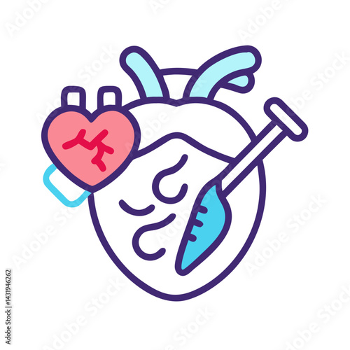 Heart Surgery: Cardiac Health, Medical Operation, Healthcare Icon