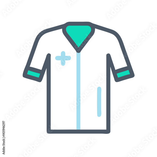 Medical scrubs icon, doctor or nurse uniform, isolated