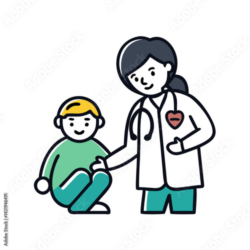 Doctor examining child, pediatric care, family medicine concept
