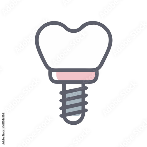 Dental Implant Icon for Dentistry or Oral Surgery
