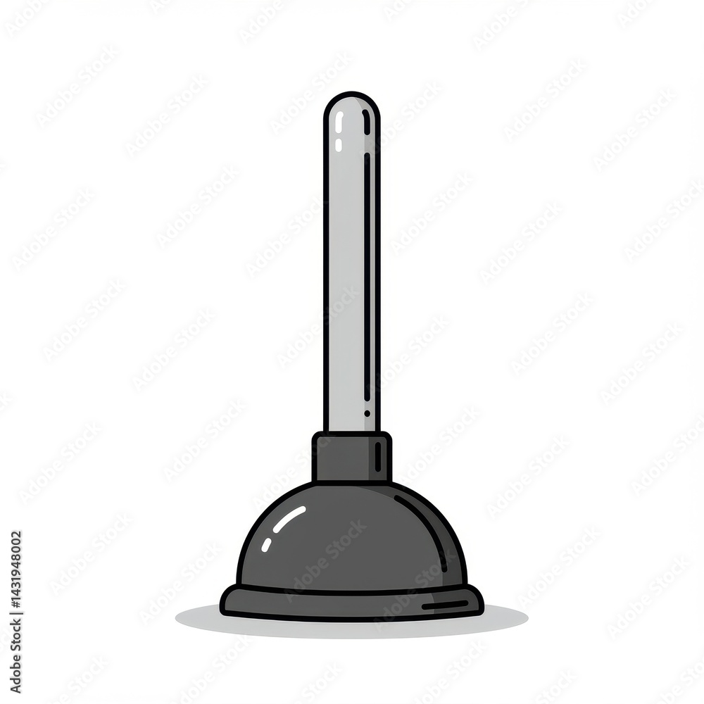 Gray black cartoon plunger illustration Gray black cartoon plunger illustration