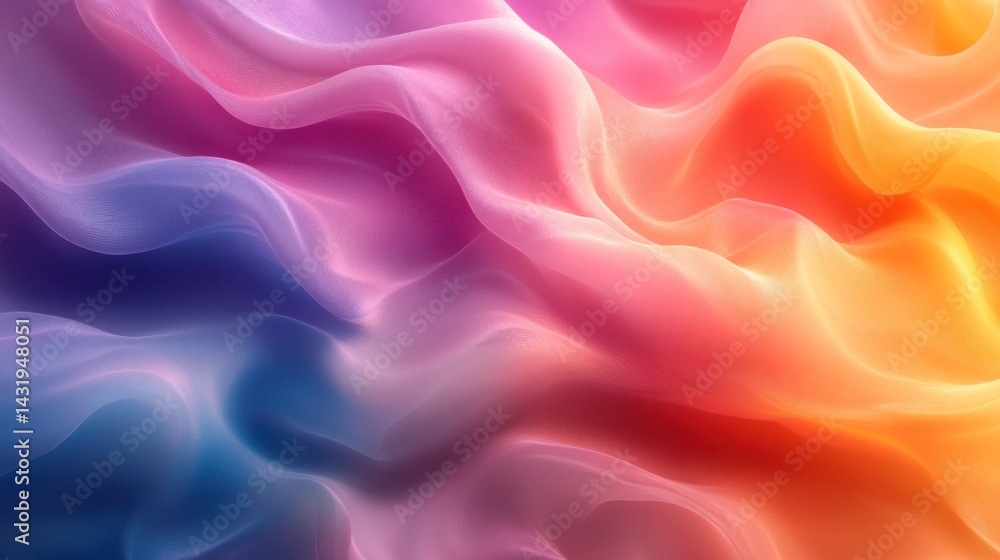 Fototapeta premium Colorful waves merge, inspiring tranquility and wonder in this artwork