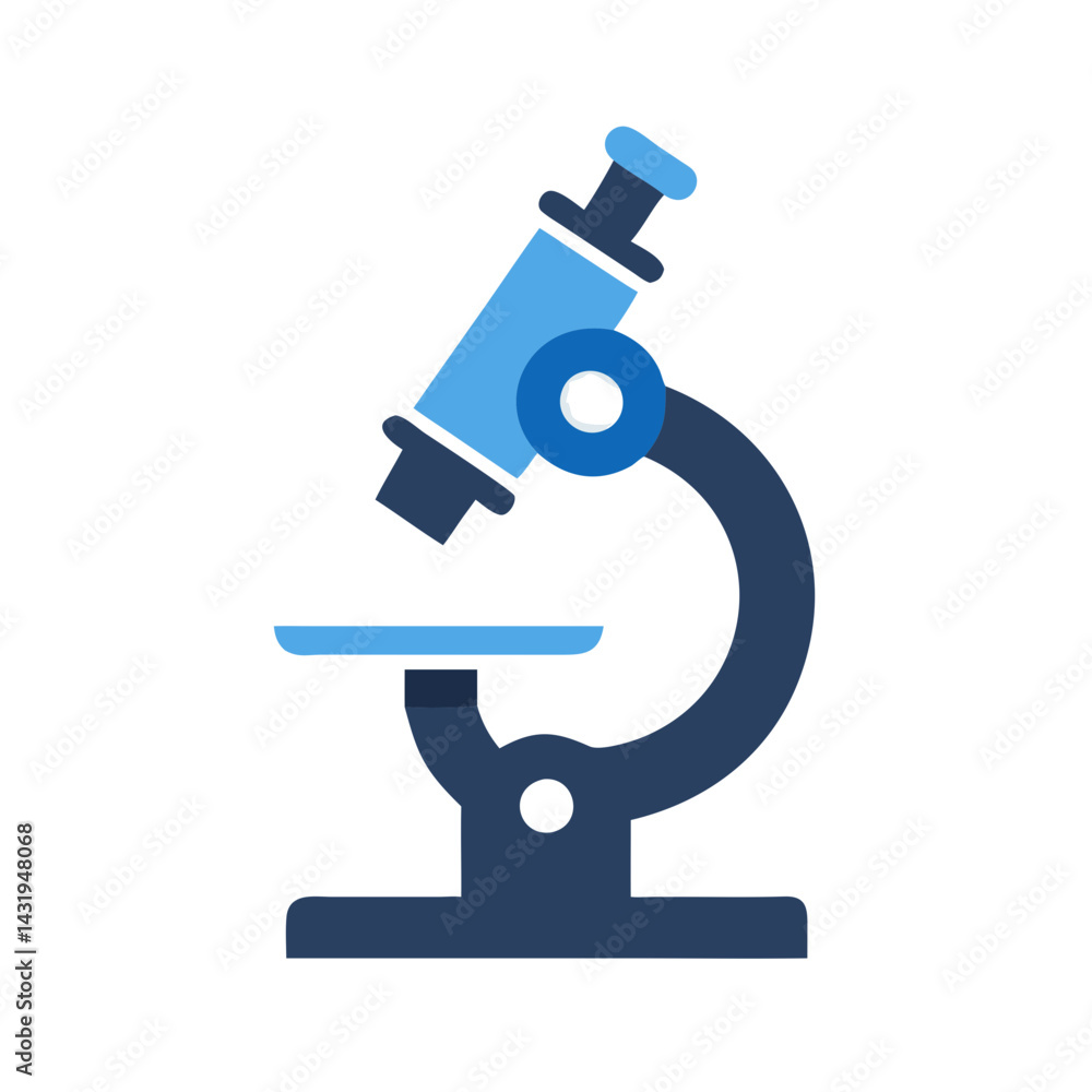 Blue and Black Microscope Illustration for Scientific Research Blue and Black Microscope Illustration for Scientific Research