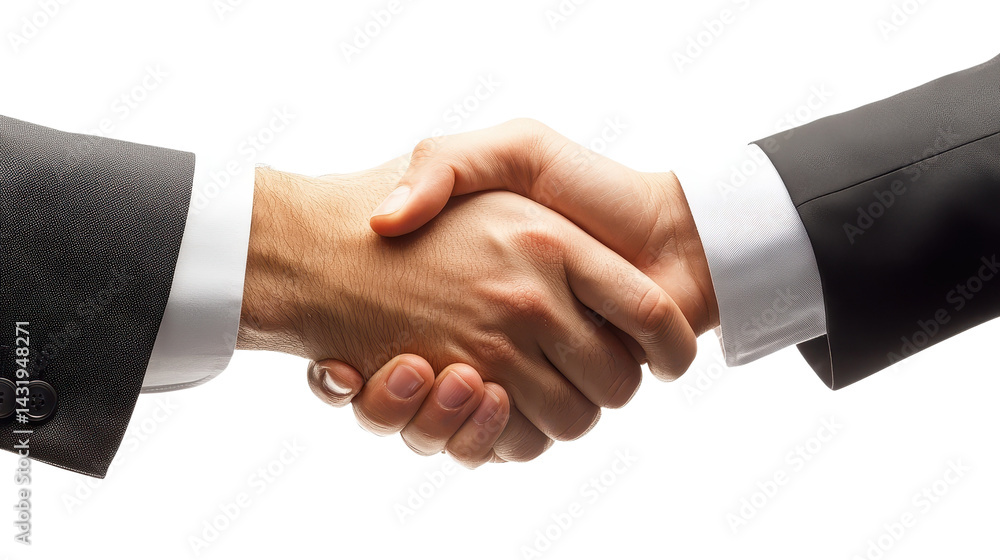 Business handshake agreement collaboration isolated on white transparent background Business handshake agreement collaboration isolated on white transparent background