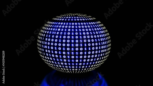 Binary sphere on a dark background